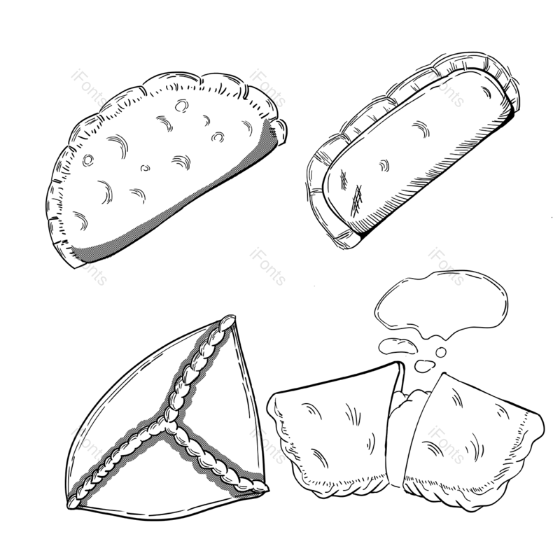 线条图片,美食元素,手绘PNG,免抠素材